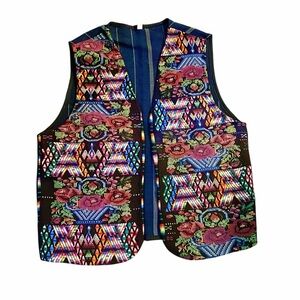 Embroidered Tapestry Vest Size Large